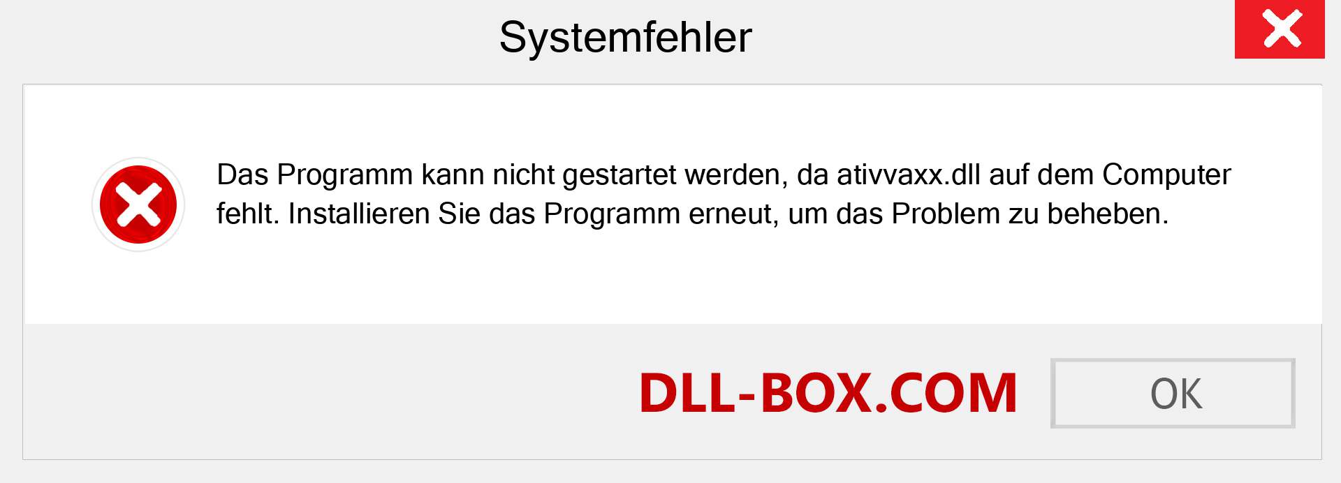 ativvaxx.dll-Datei fehlt?. Download für Windows 7, 8, 10 - Fix ativvaxx dll Missing Error unter Windows, Fotos, Bildern